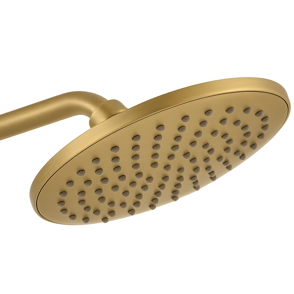 Pommeau de douche doré