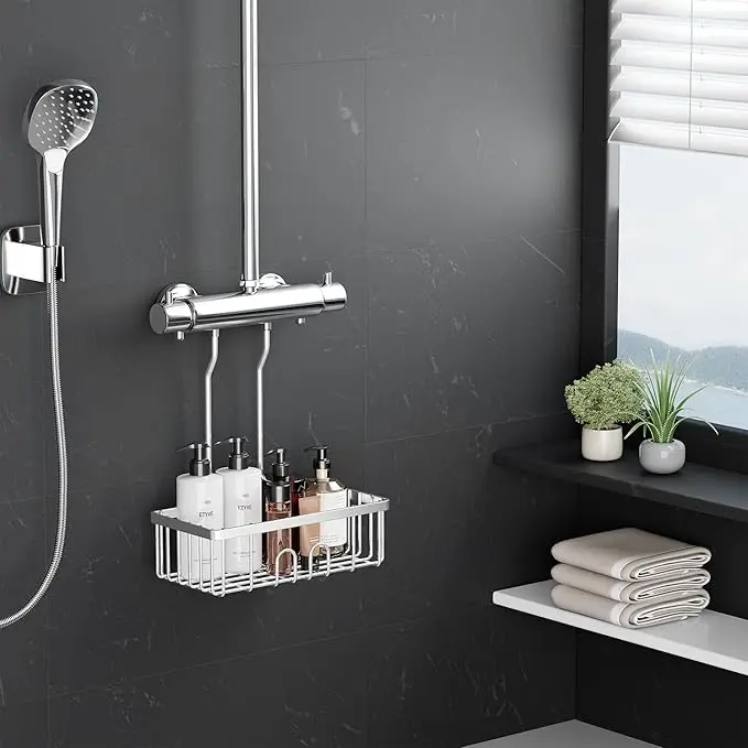 Étagère de douche universelle à suspendre sans perçage