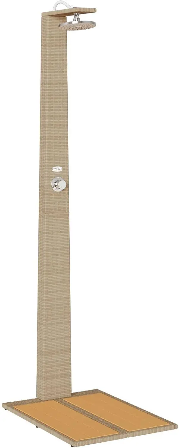 Douche extérieure design en rotin vidaXL, pour terrasse ou piscine
